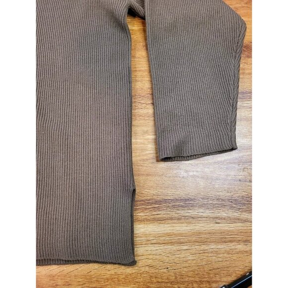 Vtge J Crew Brown Mock Neck Ribbed‎ Wool Brown Sweater Size Large - Picture 2 of 4